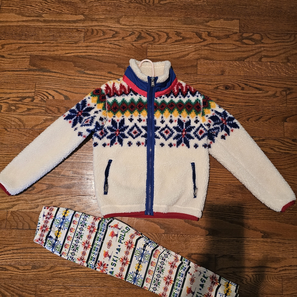 Polo Ralph Lauren Nordic Fleece Jacket LIKE NEW Leggings SIZE 8 (FREE)